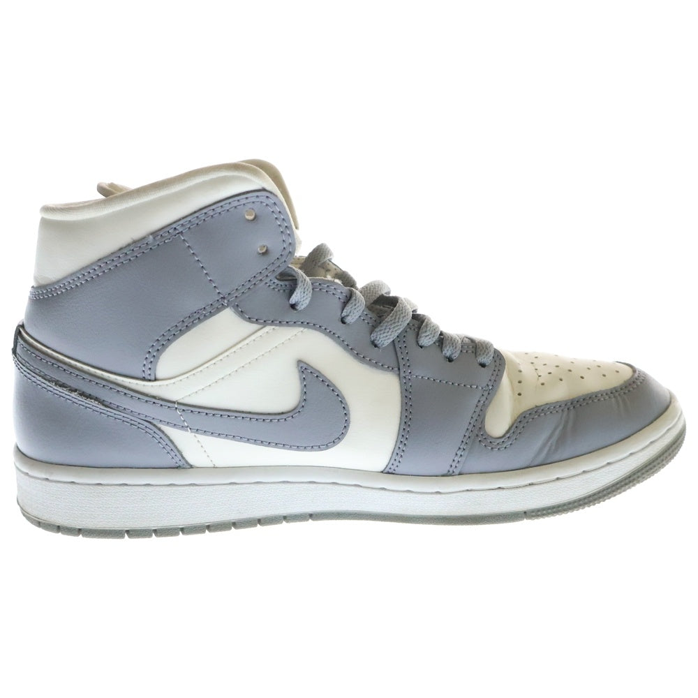 NIKE(ナイキ) WMNS AIR JORDAN 1 MID ウィメンズ エアジョーダン1 ミッドスニーカー ホワイト/グレー US11/28cm BQ6472-115