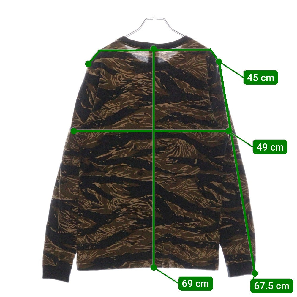 NIKE(ナイキ) TIGER CAMO L/S TEE タイガーカモ柄Tシャツ 長袖クルーネックカットソー ブラウン/ブラック 916433-235