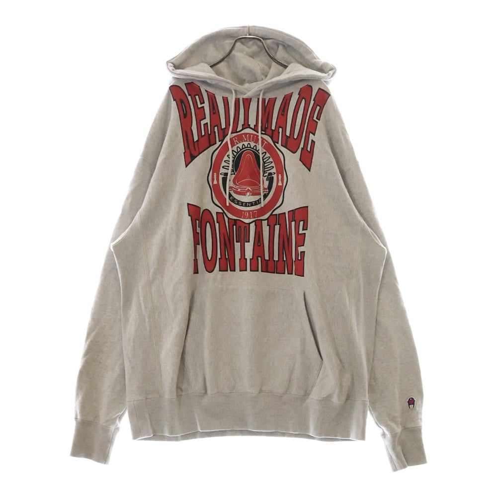 READY MADE(レディメイド) 21AW HOODIE R MUTT アールマット スウェット プルパーカー グレー RE-CO-GR-00-00-195