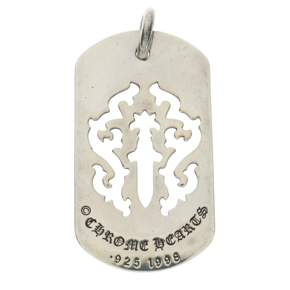 CHROME HEARTS(クロムハーツ) D TAG LRG DAGGER ヴァインダガーカットアウトドッグタグ ラージ ペンダントトップ シルバー BCA240