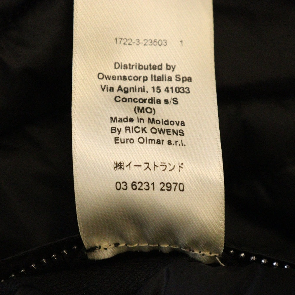 Rick Owens(リックオウエンス) 23AW HOODED LINER COAT フーデッド ライナー ナイロンコート ノースリーブ ブラック RR02C7921-BR