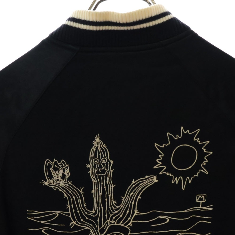 HYSTERIC GLAMOUR(ヒステリックグラマー) RAMONES ラモーンズ グラフィックエンブロイダリー サテン スタジャン スーベニアジャケット ブラック 2AB-6210
