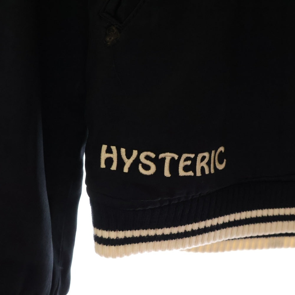 HYSTERIC GLAMOUR(ヒステリックグラマー) RAMONES ラモーンズ グラフィックエンブロイダリー サテン スタジャン スーベニアジャケット ブラック 2AB-6210