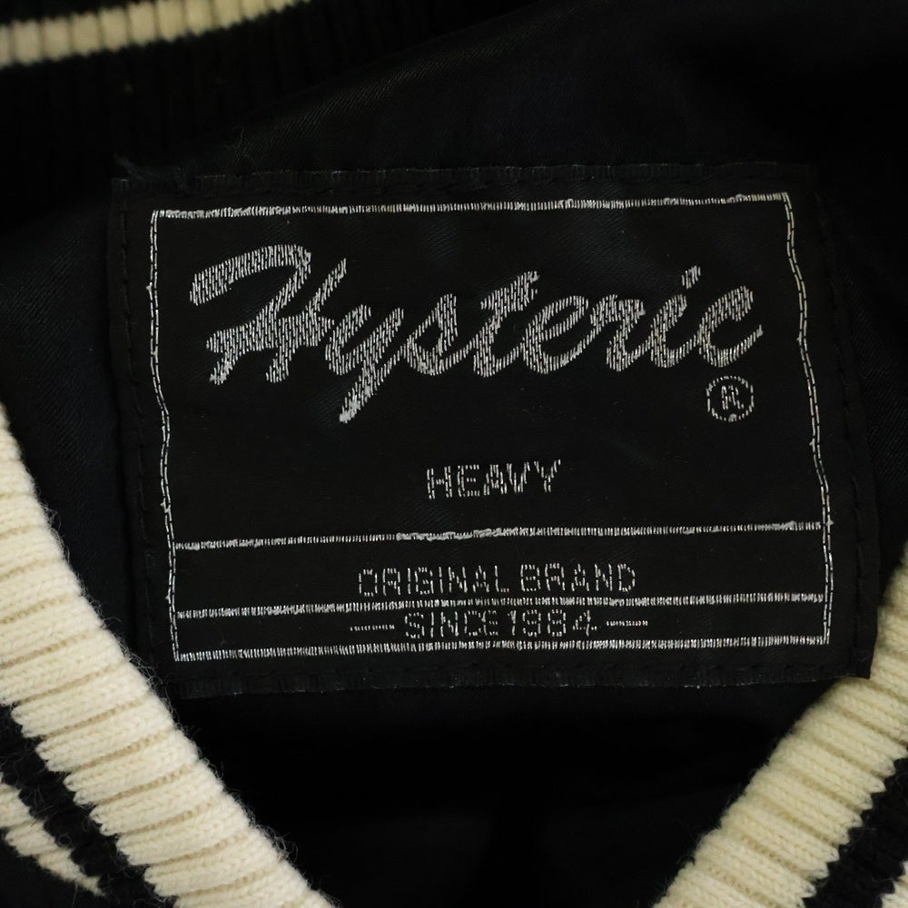 HYSTERIC GLAMOUR(ヒステリックグラマー) RAMONES ラモーンズ グラフィックエンブロイダリー サテン スタジャン スーベニアジャケット ブラック 2AB-6210