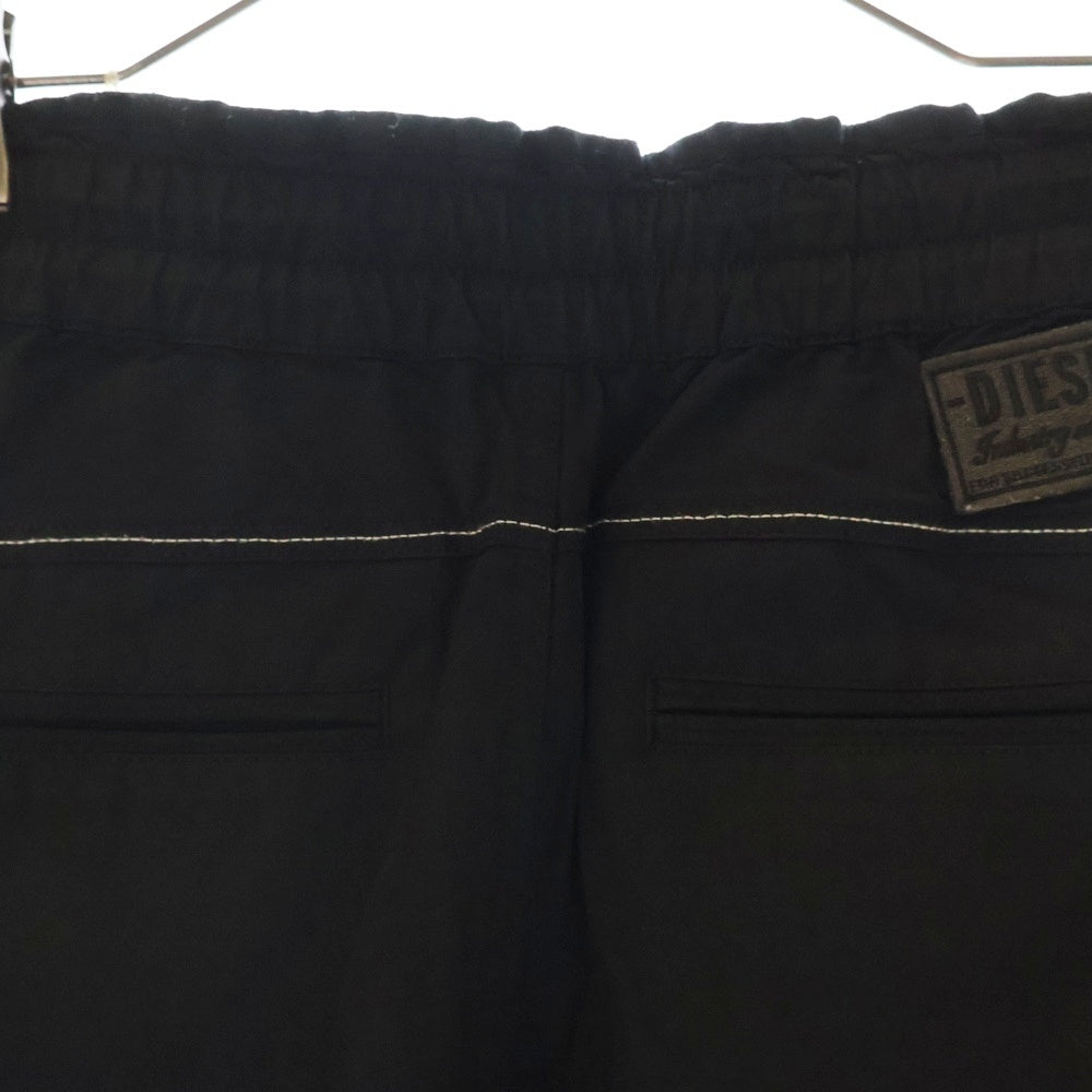 DIESEL(ディーゼル) 22AW P-SMILACE TROUSERS ステッチデザインコットン トラウザー パンツ レディース ブラック A06338