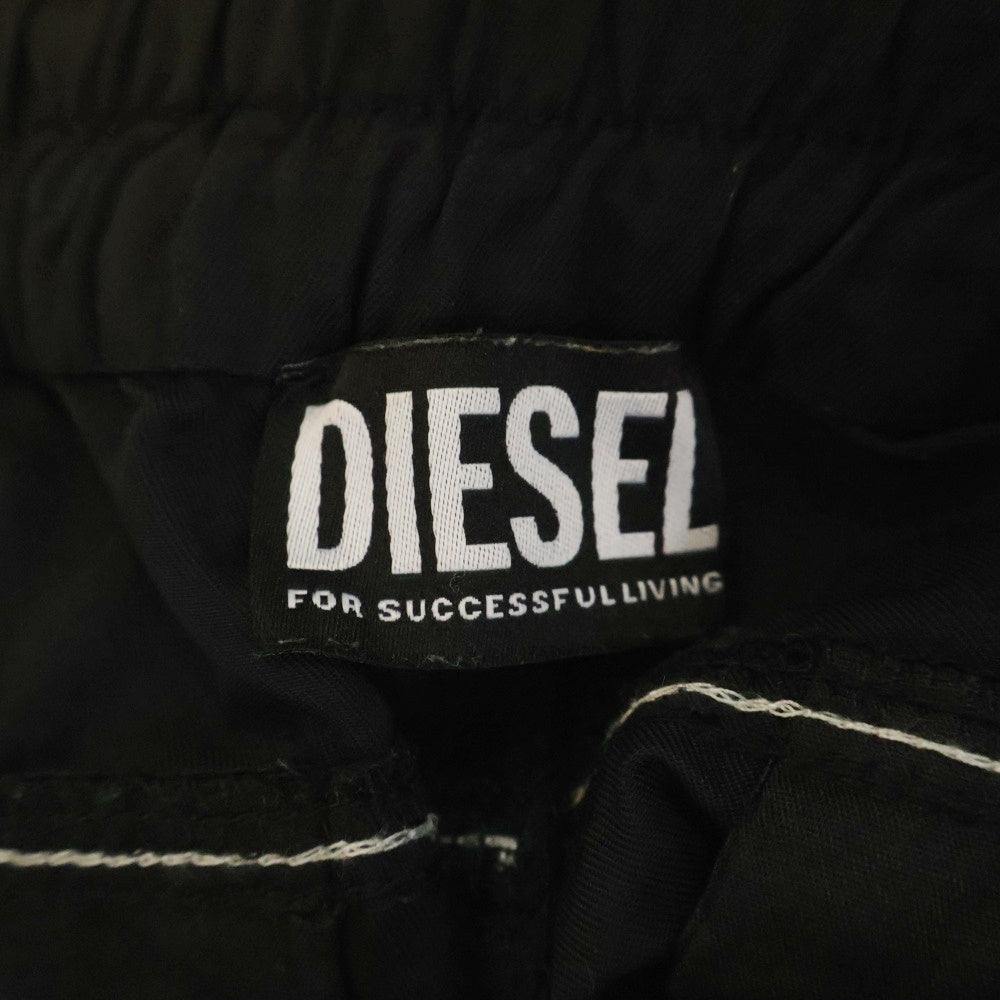 DIESEL(ディーゼル) 22AW P-SMILACE TROUSERS ステッチデザインコットン トラウザー パンツ レディース ブラック A06338