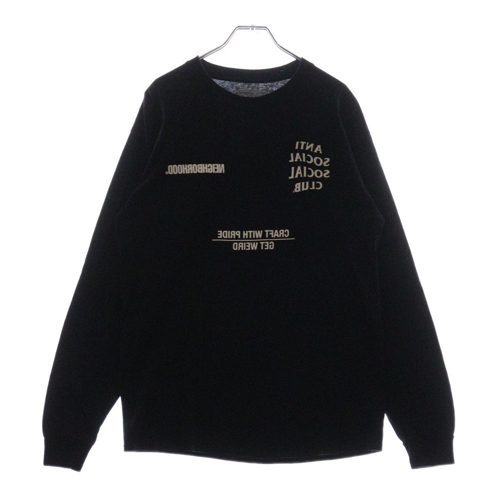 NEIGHBORHOOD(ネイバーフッド) 20AW ×ANTI SOCIAL SOCIAL CLUB L/S TEE アンチソーシャルソーシャルクラブ バックロゴプリントTシャツ 長袖クルーネックカットソー ブラック