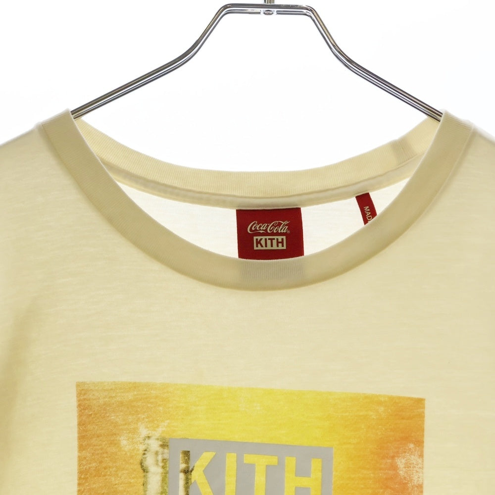 KITH(キス) 20SS ×COCA COLA SPOTLIGHT VINTAGE TEE コカ・コーラ フロントプリントTシャツ 半袖クルーネックカットソー ベージュ KH3883