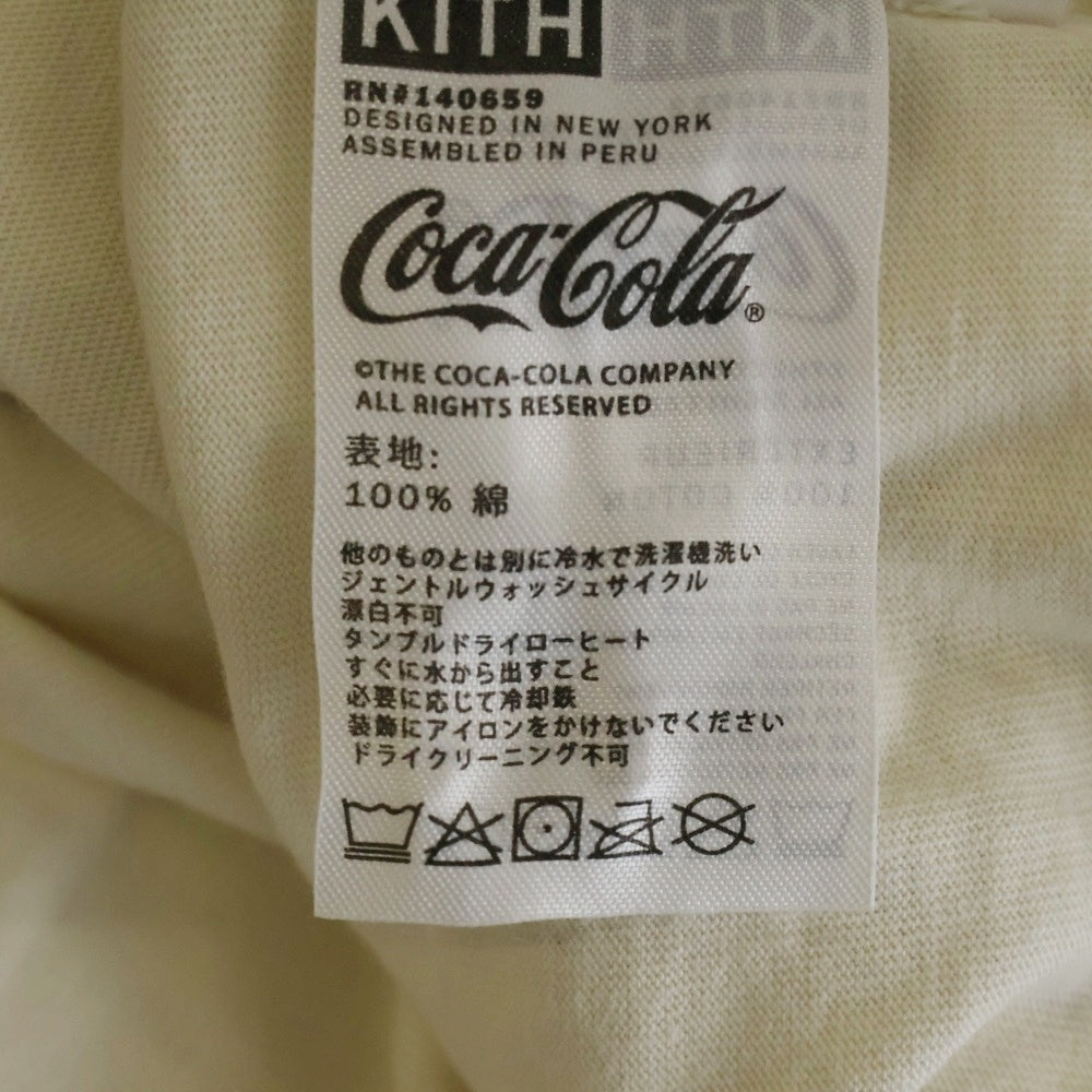 KITH(キス) 20SS ×COCA COLA SPOTLIGHT VINTAGE TEE コカ・コーラ フロントプリントTシャツ 半袖クルーネックカットソー ベージュ KH3883