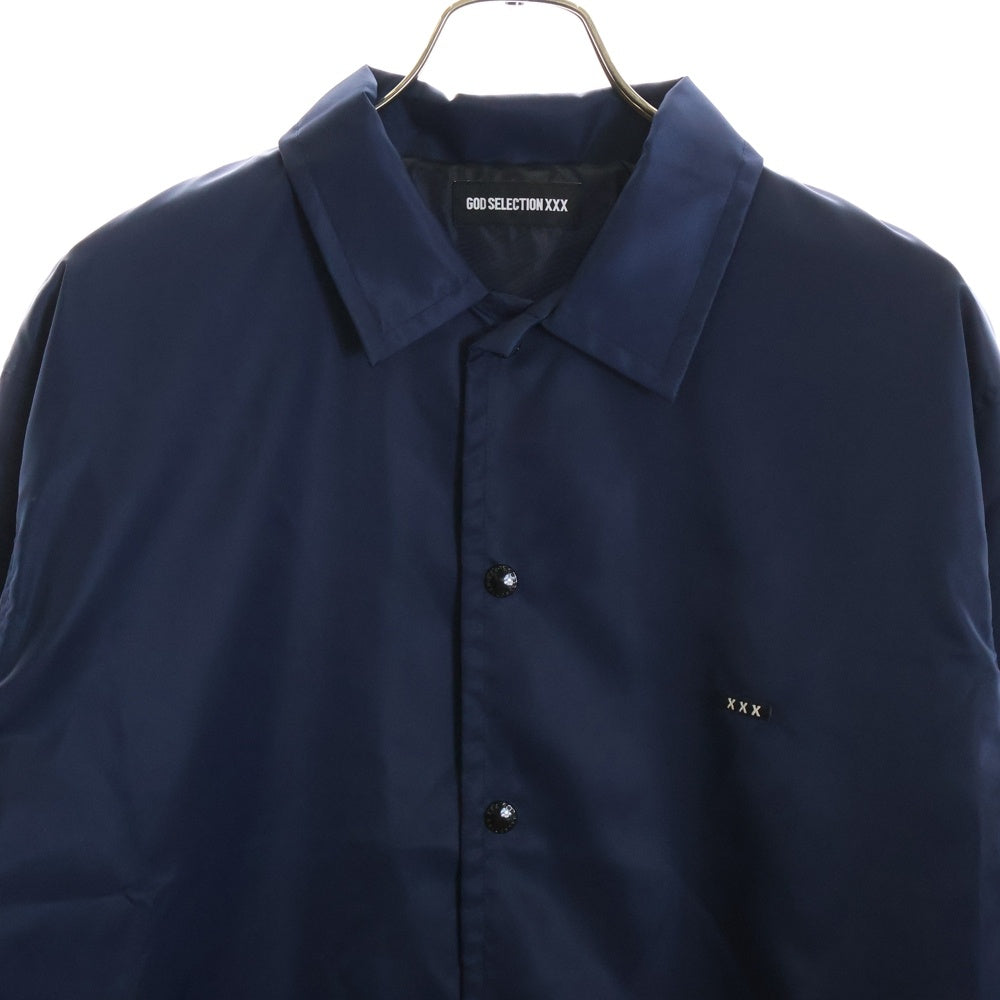 GOD SELECTION XXX(ゴッドセレクショントリプルエックス) ×FRAGMENT DESIGN COACH JACKET フラグメント バックロゴプリント コーチジャケット ネイビー GX-S23-FJK-01