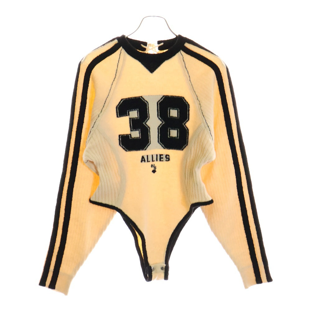 MAISON SPECIAL(メゾンスペシャル ) NUMBERING KNIT BODY SUIT ナンバリング ニット セーター ボディスーツ ベージュ/ブラック 21242365214