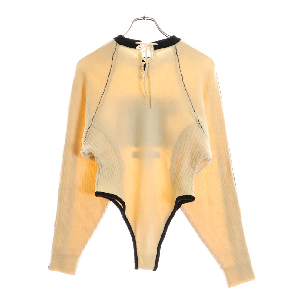 MAISON SPECIAL(メゾンスペシャル ) NUMBERING KNIT BODY SUIT ナンバリング ニット セーター ボディスーツ ベージュ/ブラック 21242365214