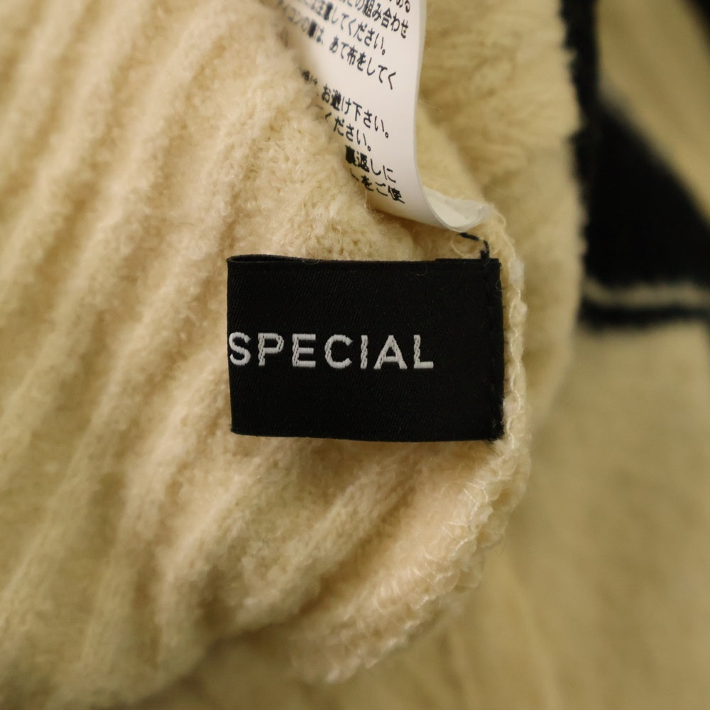 MAISON SPECIAL(メゾンスペシャル ) NUMBERING KNIT BODY SUIT ナンバリング ニット セーター ボディスーツ ベージュ/ブラック 21242365214