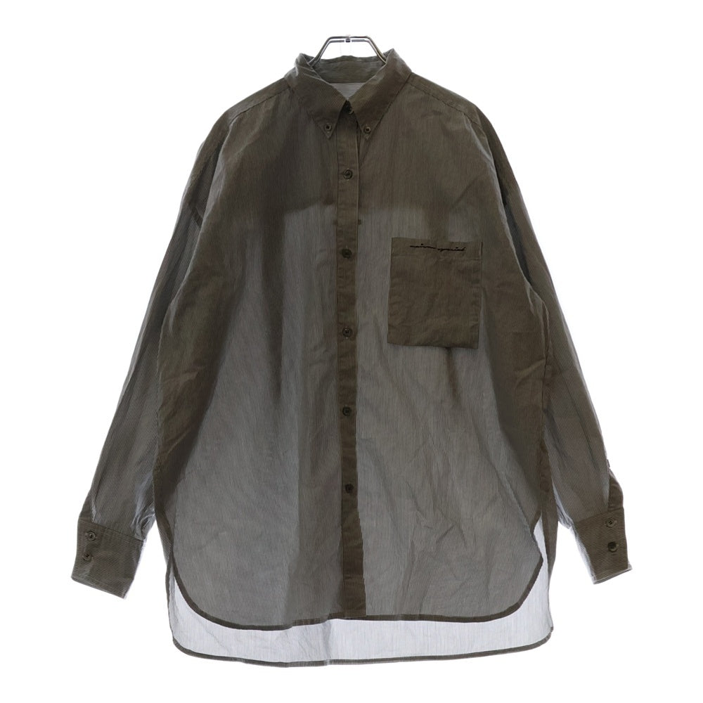 MAISON SPECIAL(メゾンスペシャル ) 2Way Over Shirt ストライプ ロングスリーブ オーバーサイズ 長袖シャツ グレー 21232315302