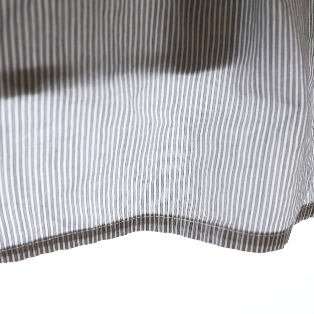 MAISON SPECIAL(メゾンスペシャル ) 2Way Over Shirt ストライプ ロングスリーブ オーバーサイズ 長袖シャツ グレー 21232315302