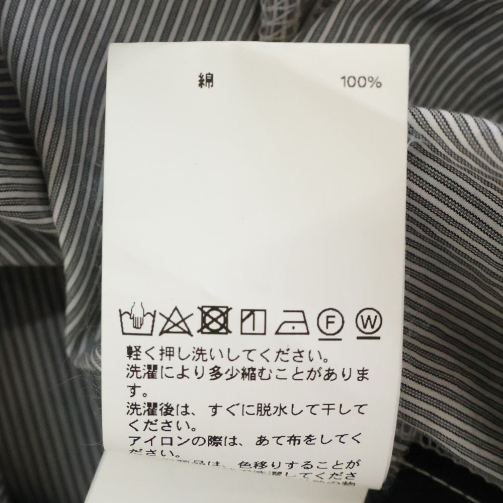 MAISON SPECIAL(メゾンスペシャル ) 2Way Over Shirt ストライプ ロングスリーブ オーバーサイズ 長袖シャツ グレー 21232315302