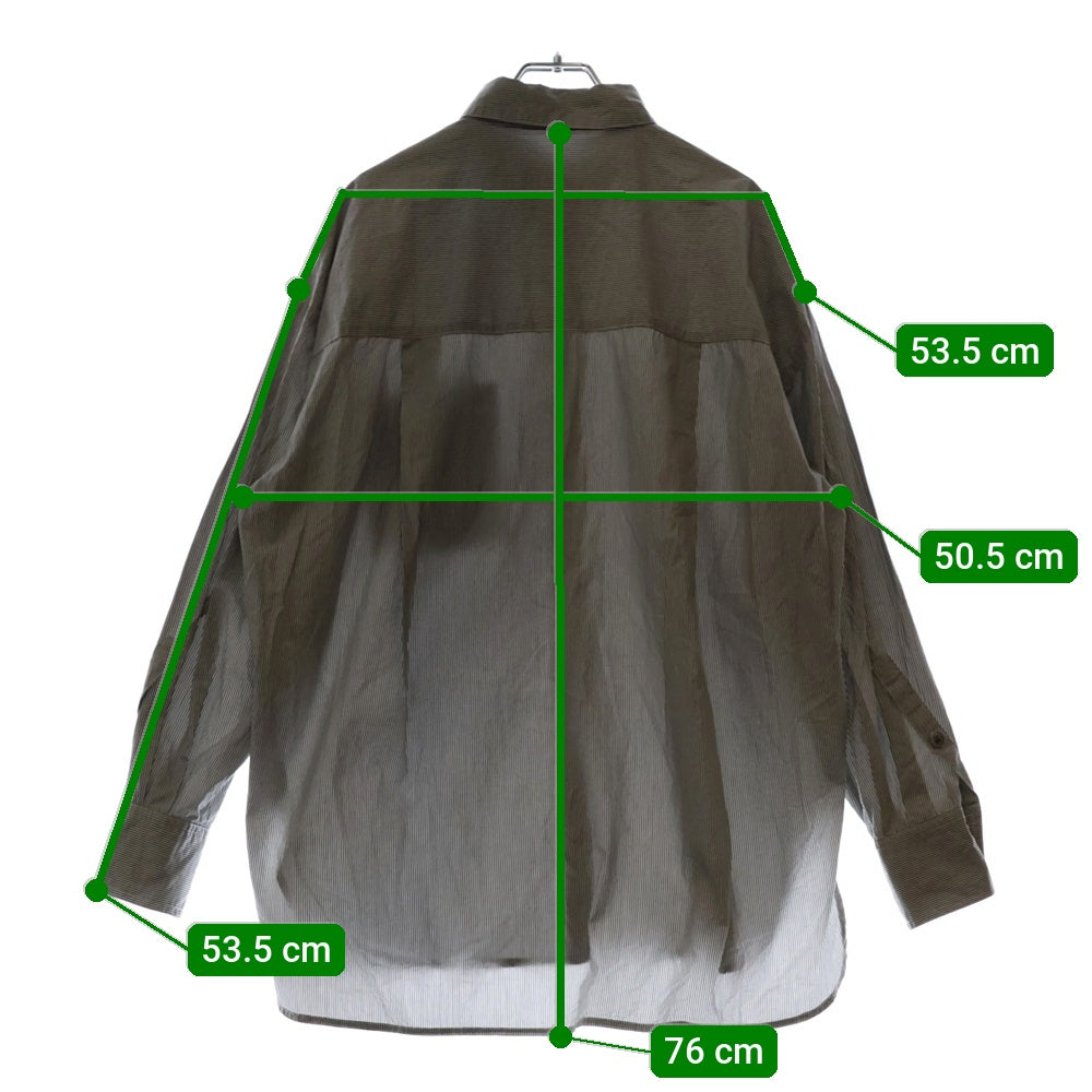 MAISON SPECIAL(メゾンスペシャル ) 2Way Over Shirt ストライプ ロングスリーブ オーバーサイズ 長袖シャツ グレー 21232315302