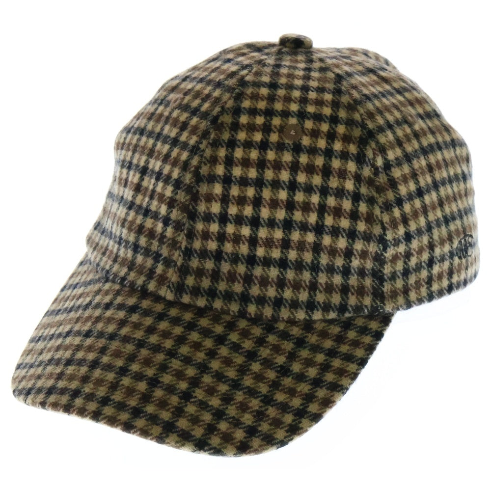 MAISON SPECIAL(メゾンスペシャル ) MULTI FABRIC CAP マルチ ファブリック キャップ ガンクラブチェック ブラウン 21242665502