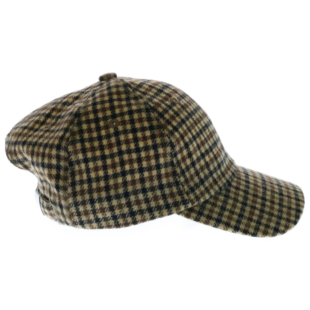 MAISON SPECIAL(メゾンスペシャル ) MULTI FABRIC CAP マルチ ファブリック キャップ ガンクラブチェック ブラウン 21242665502