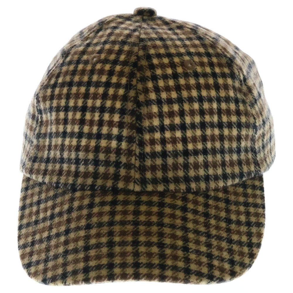 MAISON SPECIAL(メゾンスペシャル ) MULTI FABRIC CAP マルチ ファブリック キャップ ガンクラブチェック ブラウン 21242665502