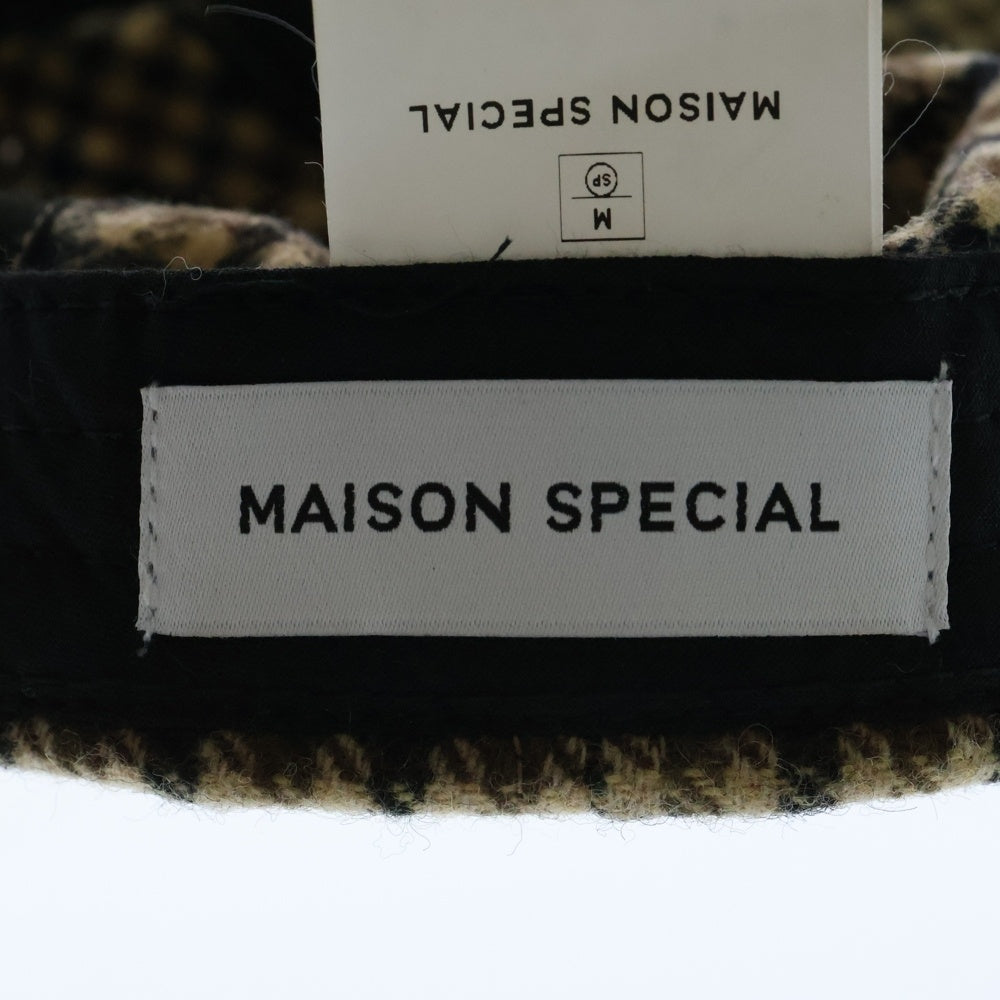 MAISON SPECIAL(メゾンスペシャル ) MULTI FABRIC CAP マルチ ファブリック キャップ ガンクラブチェック ブラウン 21242665502
