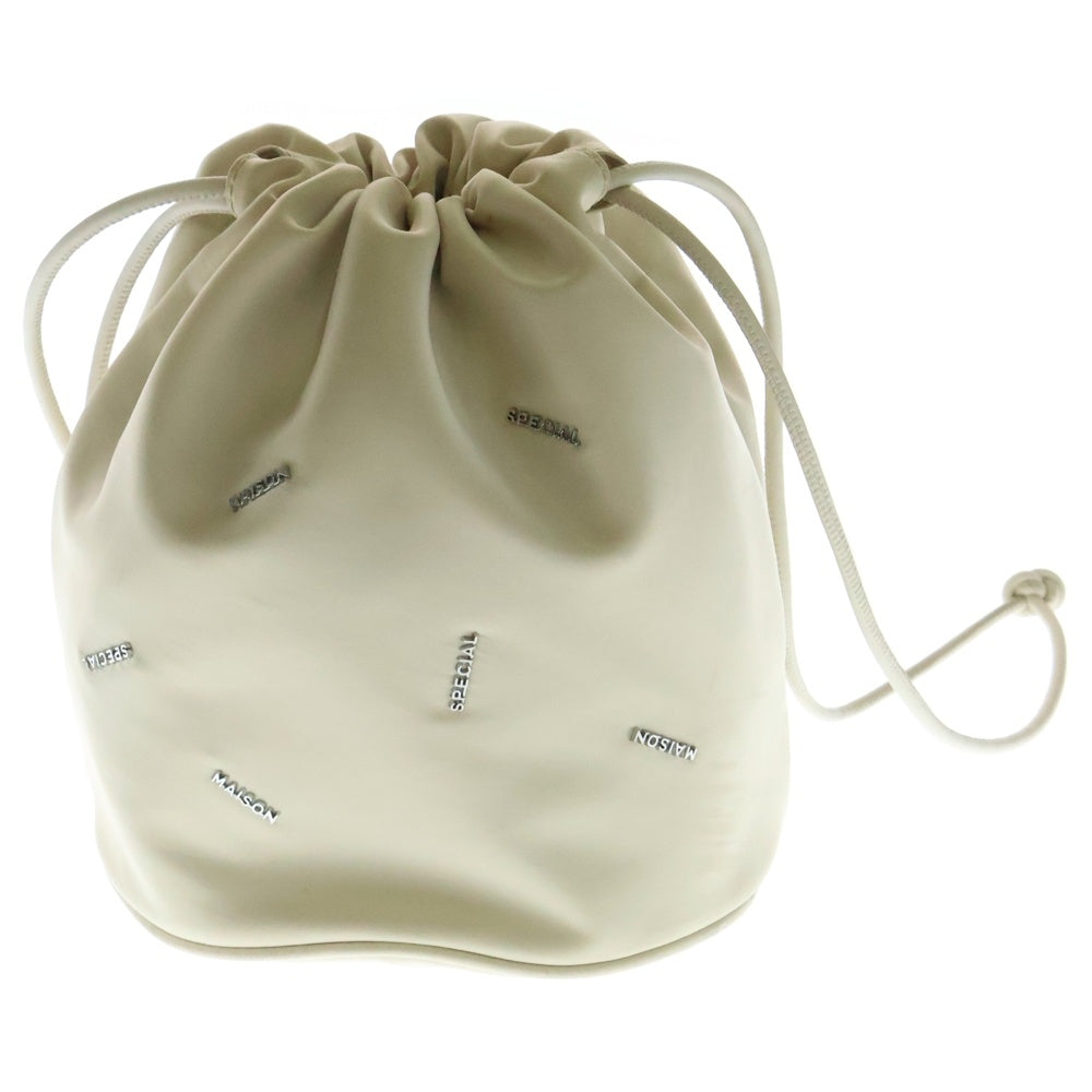 MAISON SPECIAL(メゾンスペシャル ) MANY MS LOGO DRAWSTRING BAG ロゴドローストリングバッグ 巾着 ベージュ