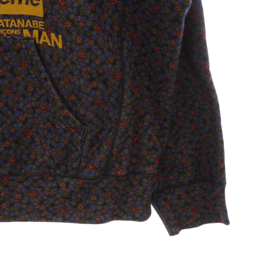 SUPREME(シュプリーム) 21AW × JUNYA WATANABE COMME des GARCONS MAN HOODED SWEATSHIRT Black Flowers ジュンヤ ワタナベ コムデギャルソン マン フーディー プルオーバーパーカー