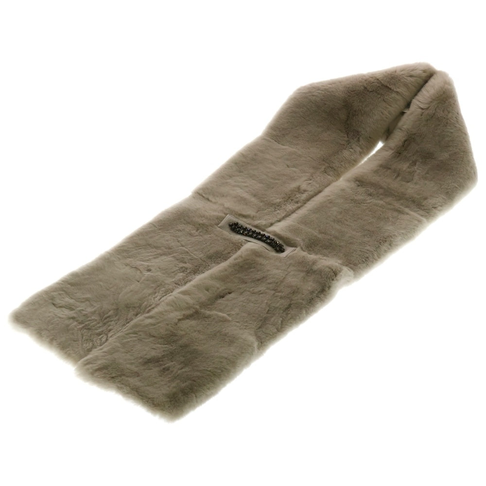 S MAX MARA(エス マックスマーラ) ビジュー付き ラパンマフラー ファースカーフ レディース ベージュ 958607966