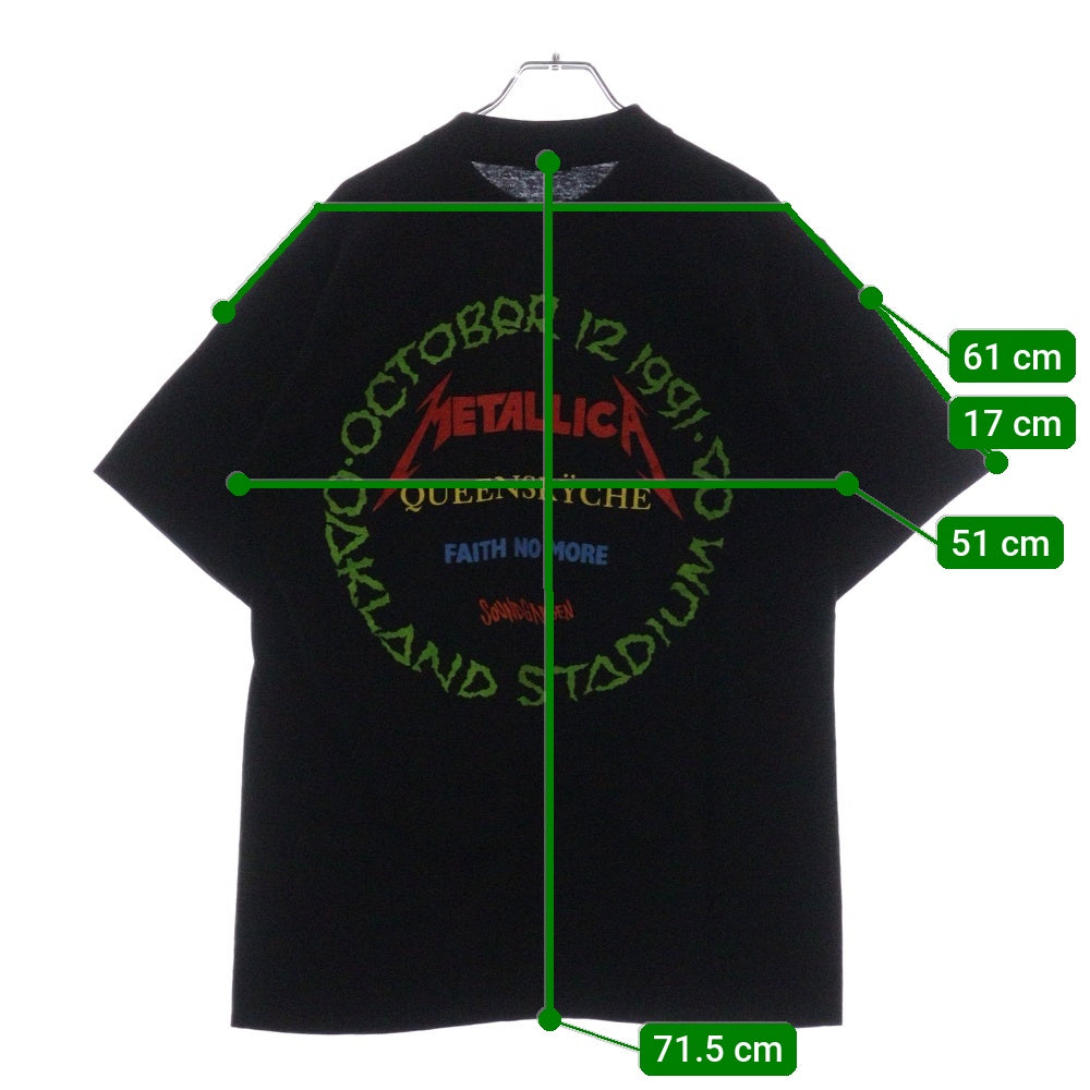 VINTAGE(ヴィンテージ) 90S VINTAGE METALLICA DAY ON THE GREEN TEE ヴィンテージ メタリカ デイオンザグリーン 両面プリント クルーネック 半袖Tシャツ カットソー ブラック