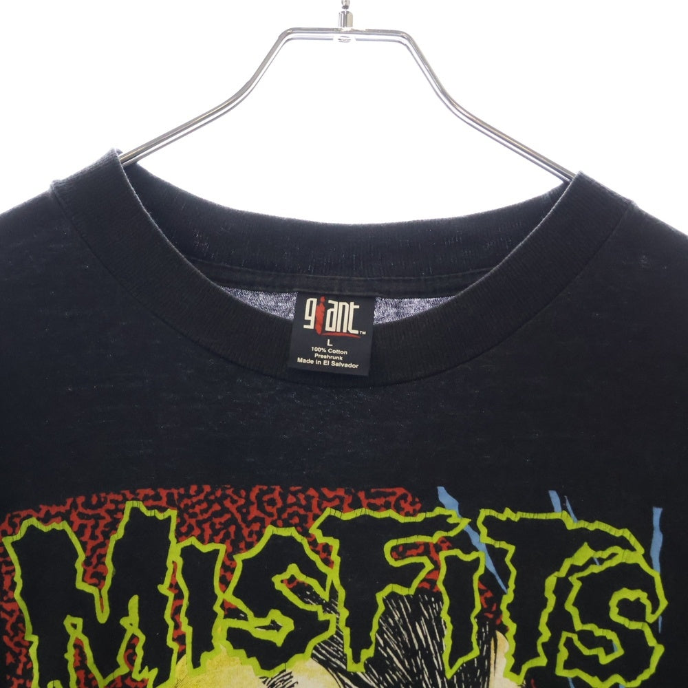 VINTAGE(ヴィンテージ) 90S VINTAGE MISFITS PASHEAD TEE ヴィンテージ ミスフィッツ パスヘッド フロントプリント クルーネック 半袖Tシャツ カットソー ブラック