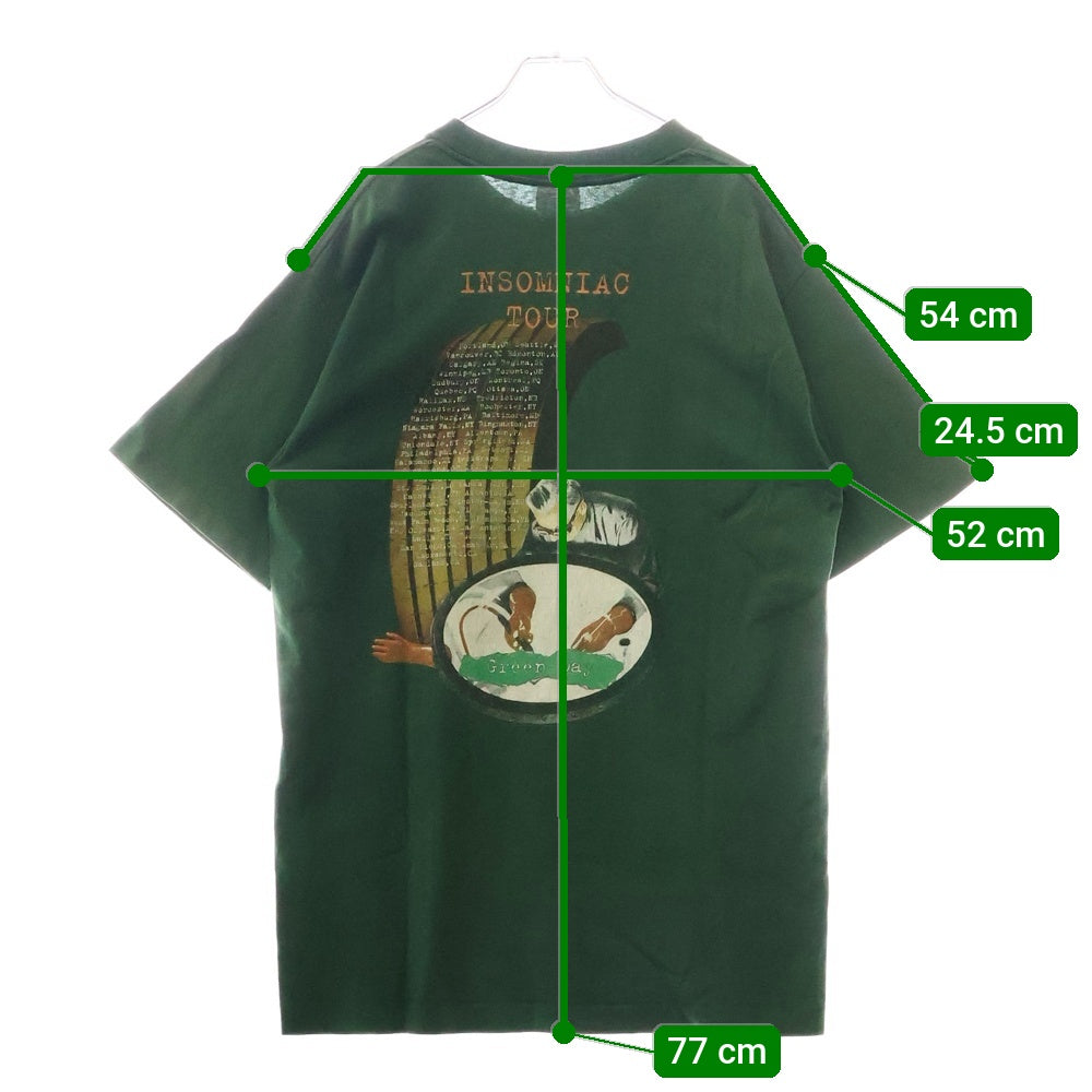 VINTAGE(ヴィンテージ) 90s VINTAGE GREEN DAY INSOMNIAC TEE ヴィンテージ グリーンデイ 両面プリント クルーネック 半袖Tシャツ カットソー グリーン