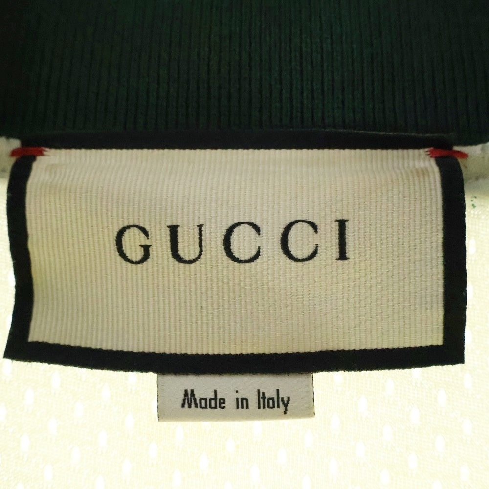 GUCCI(グッチ) シェリーライン ホースビット GGロゴプレート ジップアップ スウェット ジャケット グリーン/ホワイト 625402