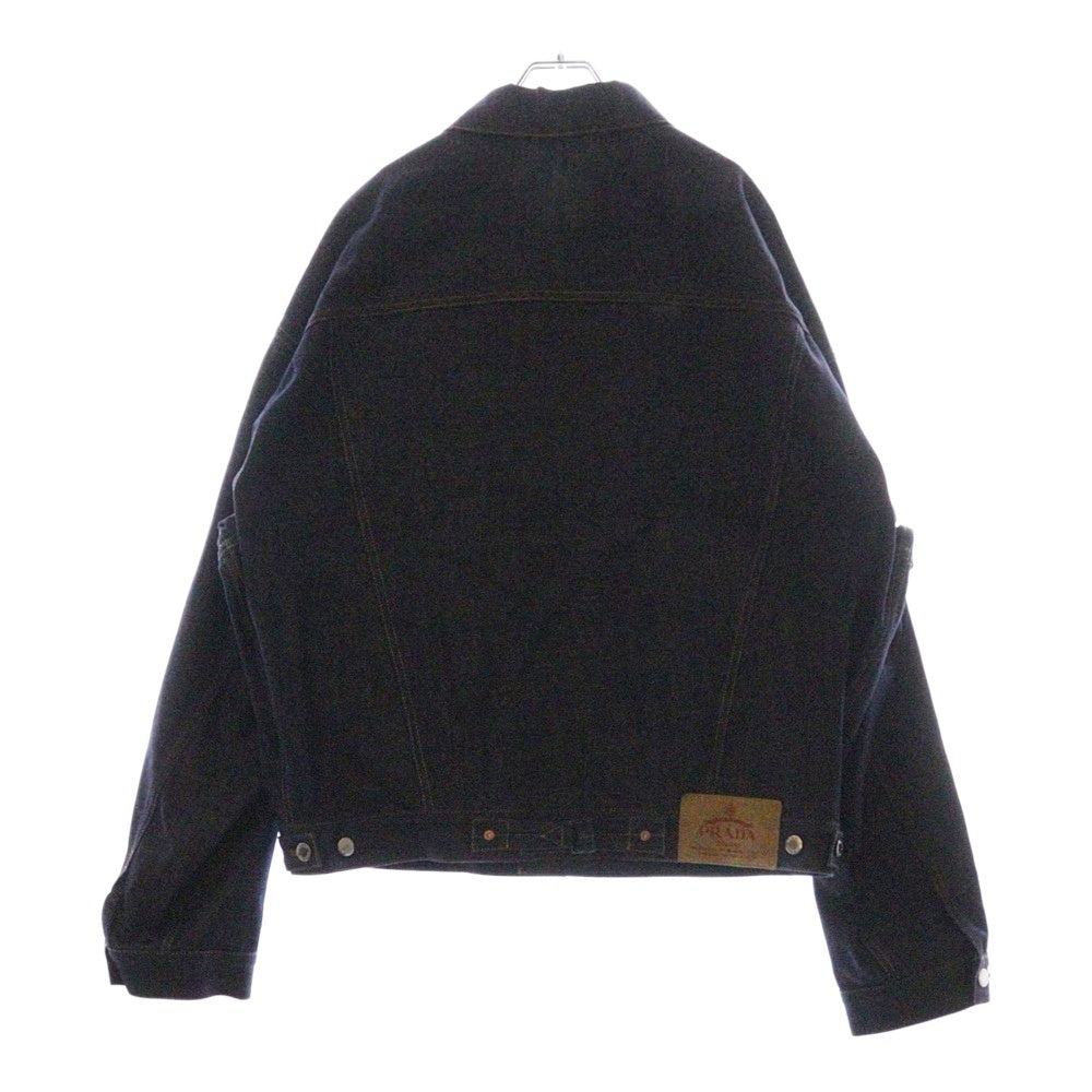 PRADA(プラダ) トライアングルプレート 三角ロゴ リジット デニムトラッカージャケット インディゴ GEB257
