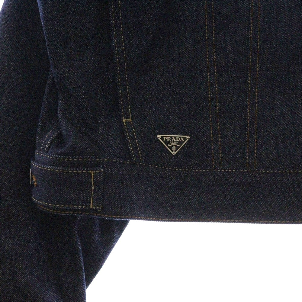 PRADA(プラダ) トライアングルプレート 三角ロゴ リジット デニムトラッカージャケット インディゴ GEB257