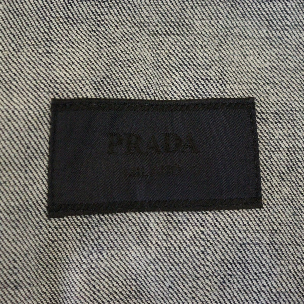 PRADA(プラダ) トライアングルプレート 三角ロゴ リジット デニムトラッカージャケット インディゴ GEB257