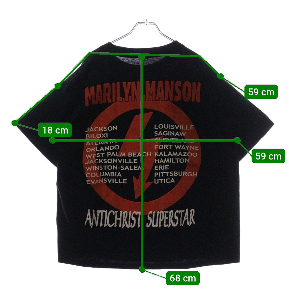 VINTAGE(ヴィンテージ) 90S VINTAGE MARILYN MANSON ANTICHRIST SUPERSTAR BOOTLEG ブートレグ マリリンマンソン アンチクライストスーパースター 両面プリント 半袖Tシャツ