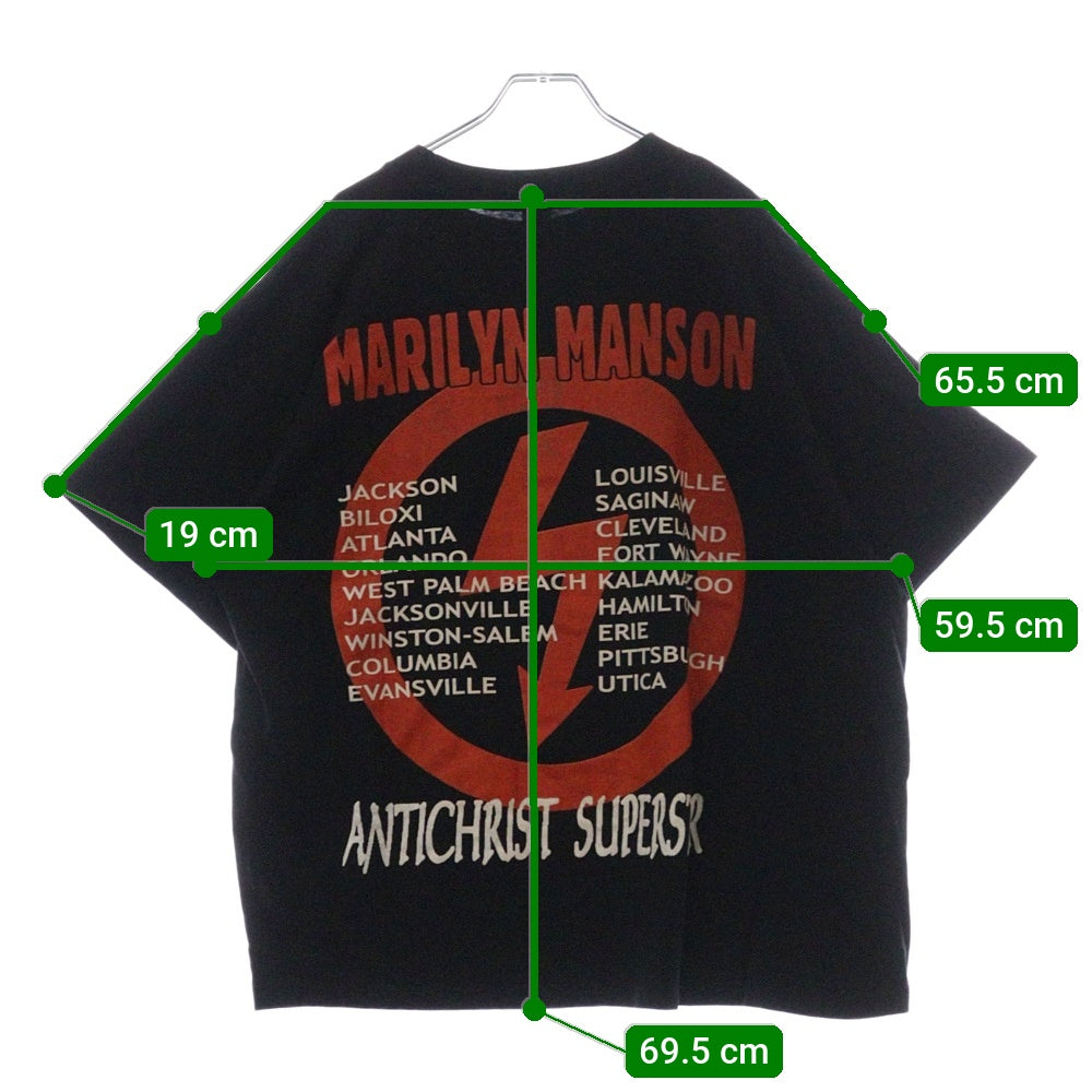 VINTAGE(ヴィンテージ) 90S VINTAGE MARILYN MANSON ANTICHRIST SUPERSTAR BOOTLEG ブートレグ マリリンマンソン アンチクライストスーパースター 両面プリント 半袖Tシャツ