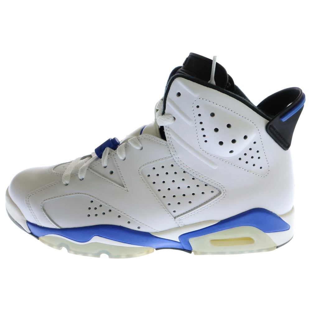 NIKE(ナイキ) 【観賞用 2014年製】 AIR JORDAN 6 RETRO SPORT BLUE エア ジョーダン 6 スポーツブルー ハイカットスニーカー ホワイト/ブルー US8.5/26.5cm 384664-107