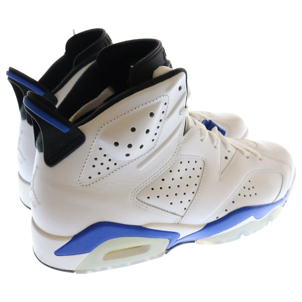 NIKE(ナイキ) 【観賞用 2014年製】 AIR JORDAN 6 RETRO SPORT BLUE エア ジョーダン 6 スポーツブルー ハイカットスニーカー ホワイト/ブルー US8.5/26.5cm 384664-107