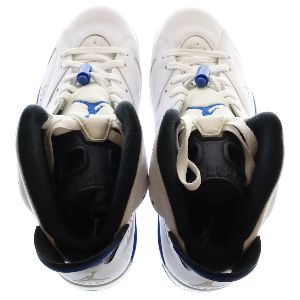 NIKE(ナイキ) 【観賞用 2014年製】 AIR JORDAN 6 RETRO SPORT BLUE エア ジョーダン 6 スポーツブルー ハイカットスニーカー ホワイト/ブルー US8.5/26.5cm 384664-107