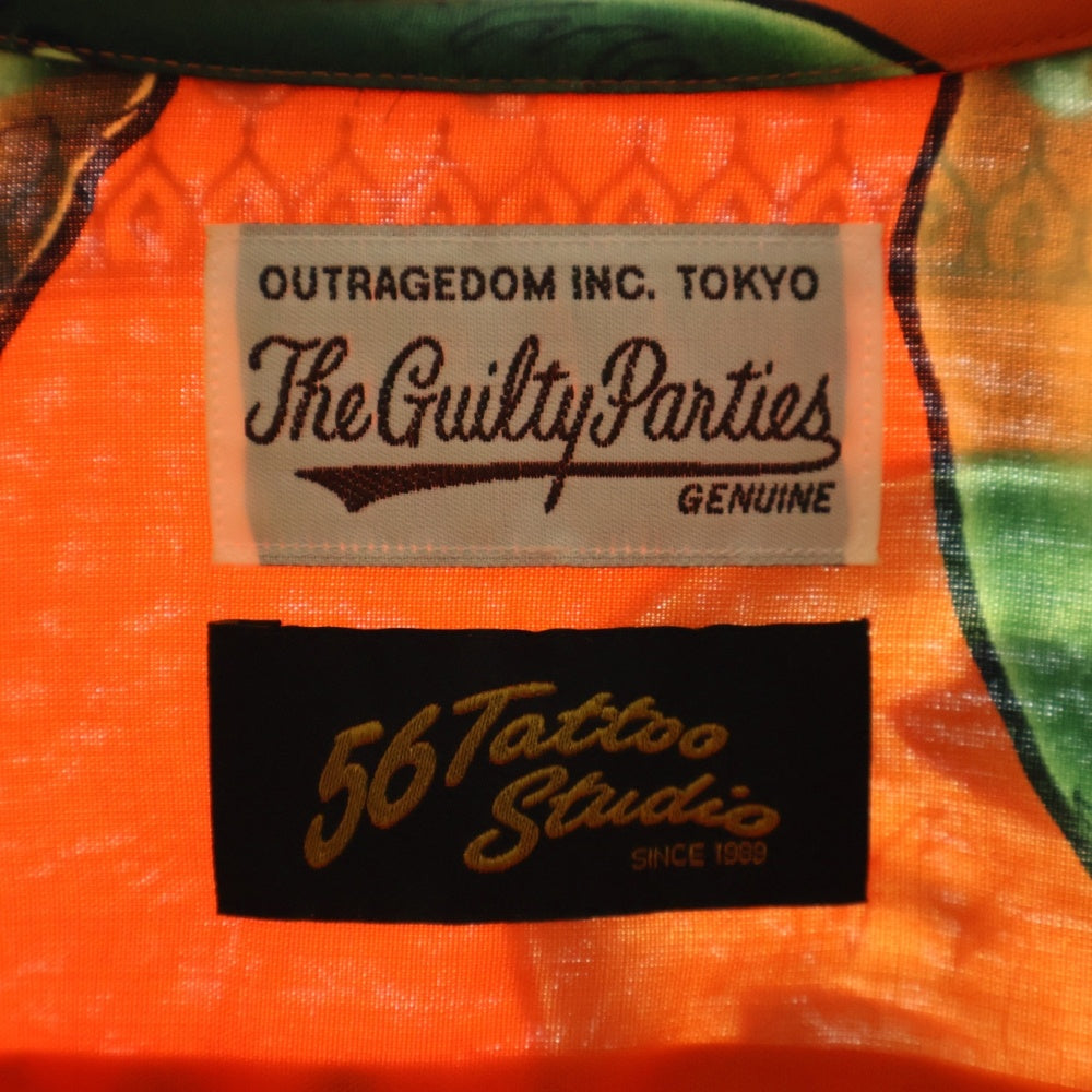 WACKO MARIA(ワコマリア) 21SS ×56 TATTOO STUDIO S/S HAWAIIAN SHIRT 56 タトゥー スタジオ ショートスリーブ ハワイアン 半袖シャツ オレンジ/グリーン 56TS-WM-HI06