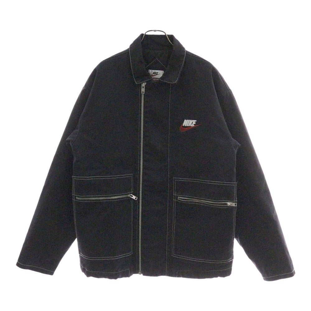 SUPREME(シュプリーム) 18AW ×NIKE Double Zip Quilted Work Jacket ナイキ 胸ロゴ ダブルジップ キルティング ワーク ジャケット ブラック AR5566-010