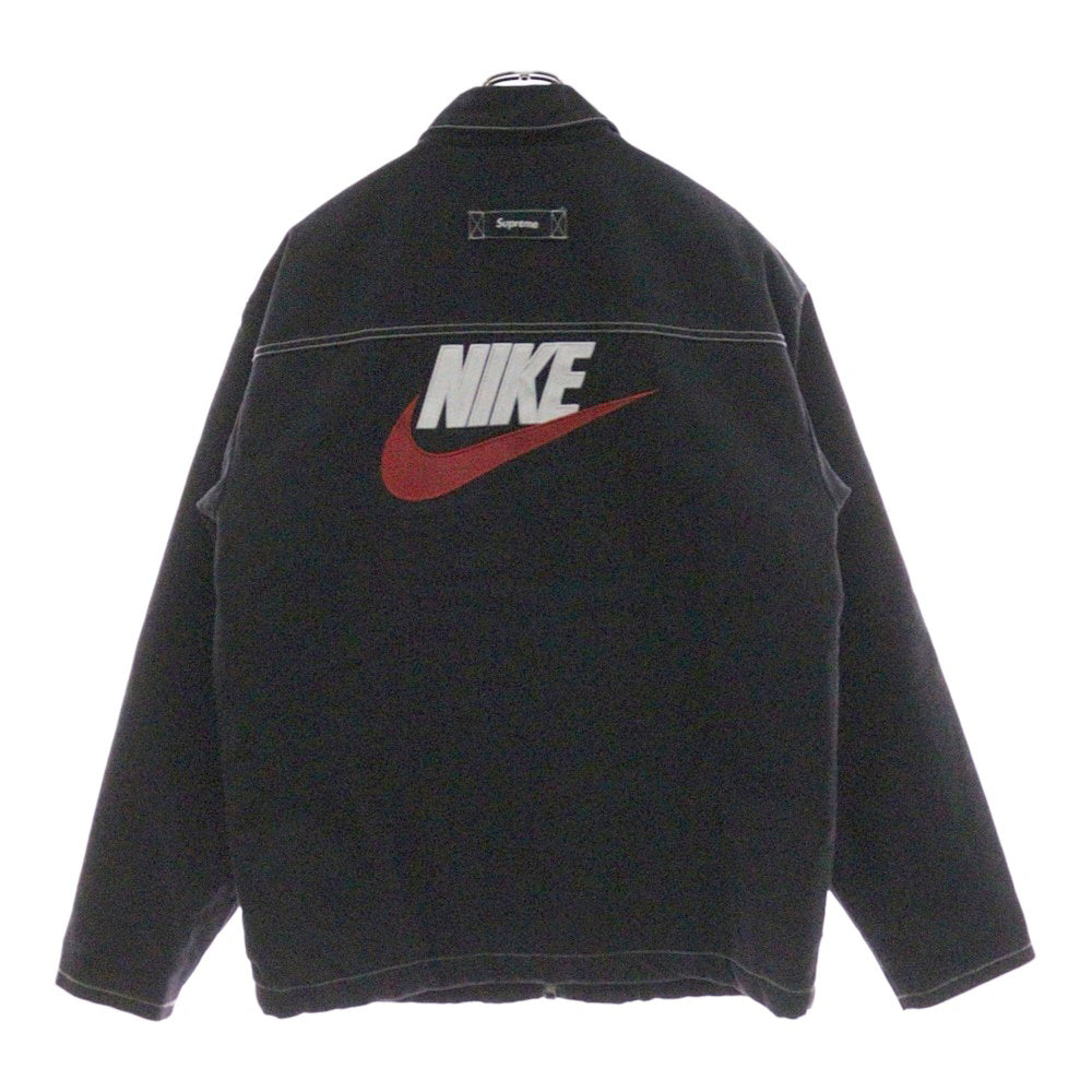 SUPREME(シュプリーム) 18AW ×NIKE Double Zip Quilted Work Jacket ナイキ 胸ロゴ ダブルジップ キルティング ワーク ジャケット ブラック AR5566-010