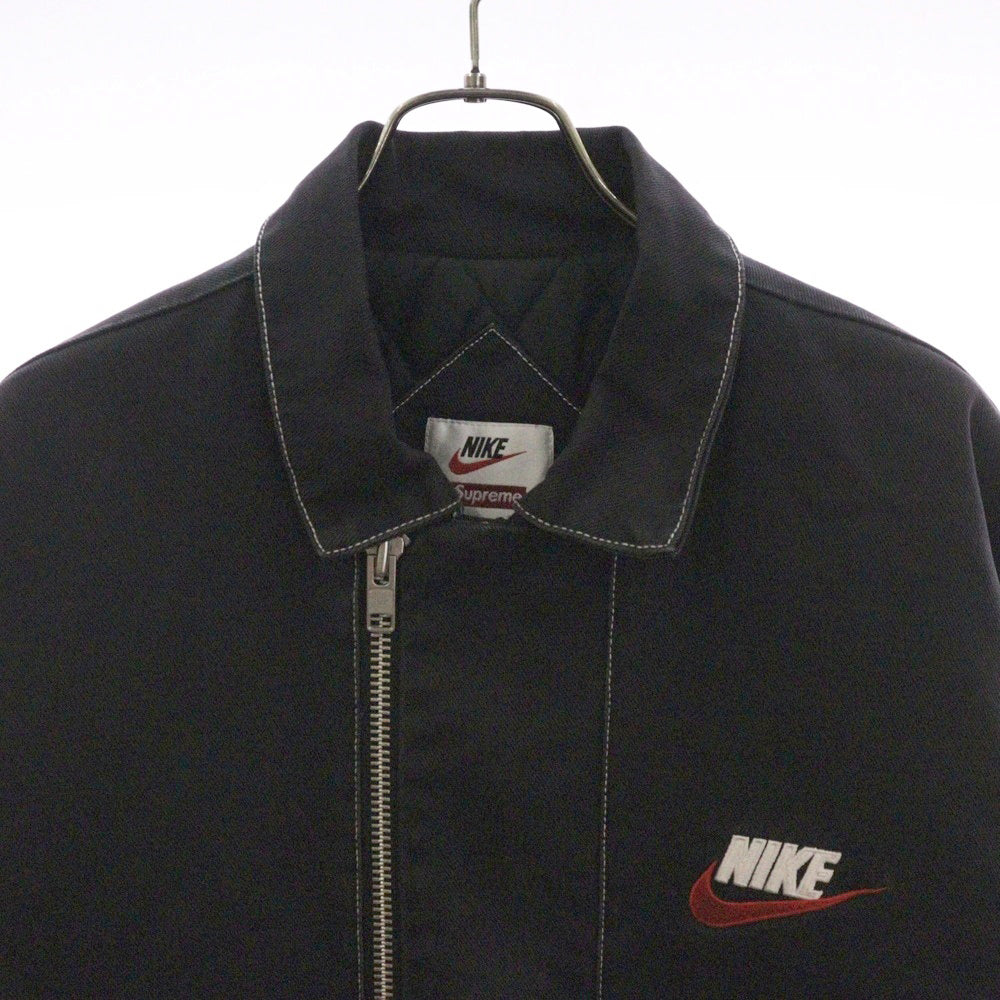 SUPREME(シュプリーム) 18AW ×NIKE Double Zip Quilted Work Jacket ナイキ 胸ロゴ ダブルジップ キルティング ワーク ジャケット ブラック AR5566-010