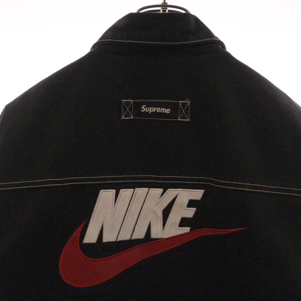 SUPREME(シュプリーム) 18AW ×NIKE Double Zip Quilted Work Jacket ナイキ 胸ロゴ ダブルジップ キルティング ワーク ジャケット ブラック AR5566-010