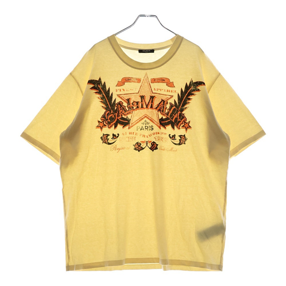 BALMAIN(バルマン) 24SS WESTAN PRINT T-SHIRT ウエスタン プリント クルーネック カットソー 半袖Tシャツ ホワイト 41.CH1EG000GD28