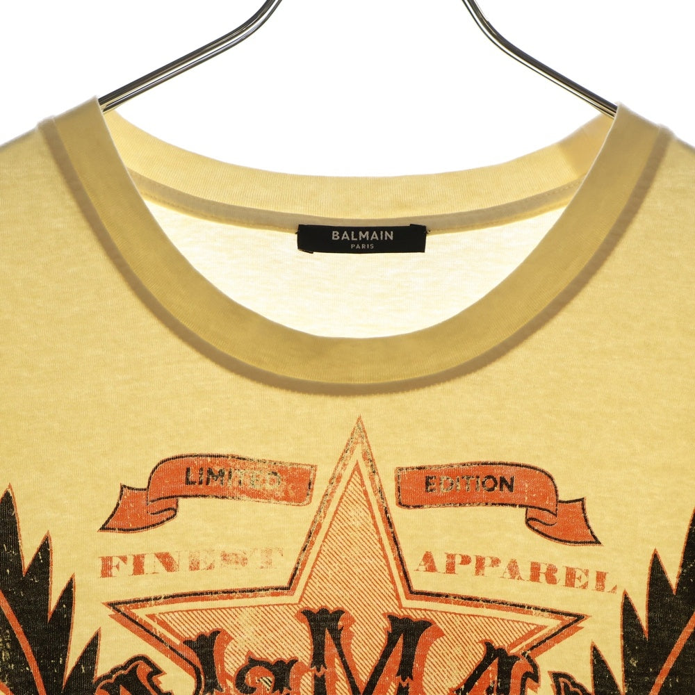 BALMAIN(バルマン) 24SS WESTAN PRINT T-SHIRT ウエスタン プリント クルーネック カットソー 半袖Tシャツ ホワイト 41.CH1EG000GD28
