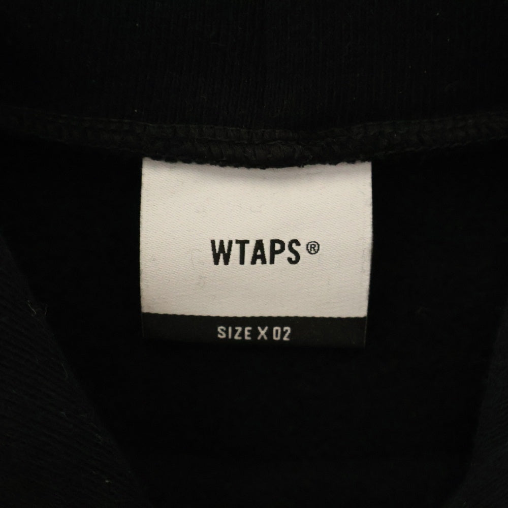 WTAPS(ダブルタップス) 23AW SIGN HOODY COTTON SCREEN サイン フーディー コットン スクリーン プルオーバーパーカー ロゴプリント ブラック 232-ATDT-HPM01S