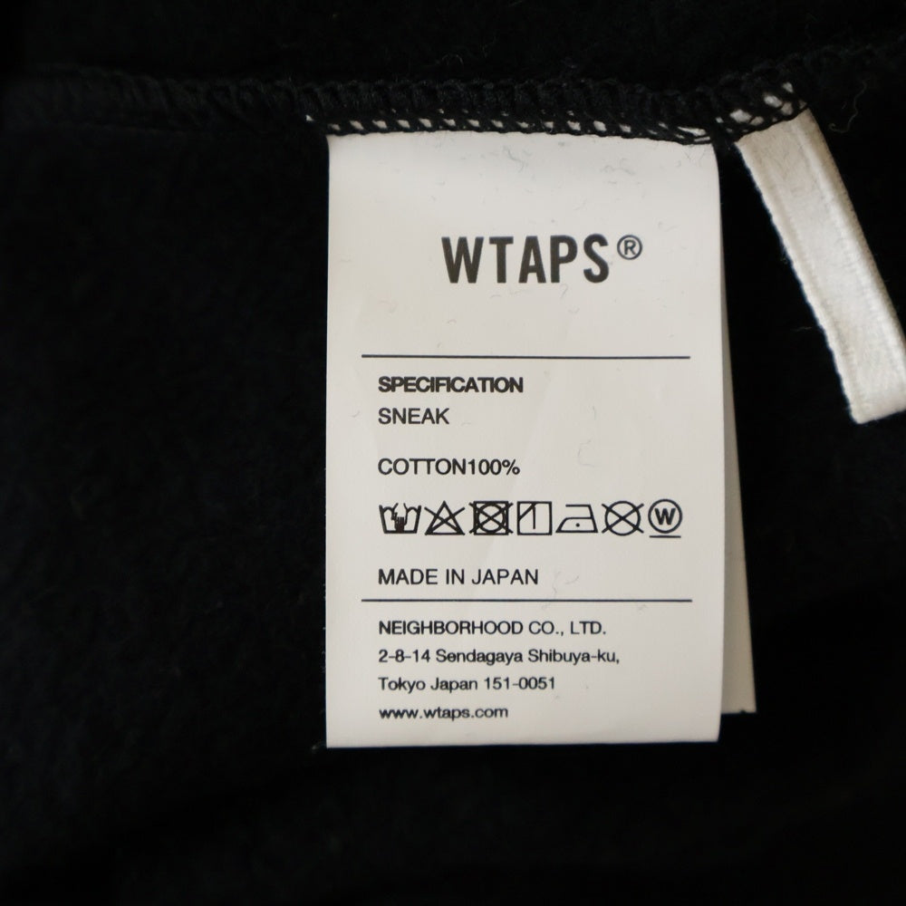 WTAPS(ダブルタップス) 23AW SIGN HOODY COTTON SCREEN サイン フーディー コットン スクリーン プルオーバーパーカー ロゴプリント ブラック 232-ATDT-HPM01S