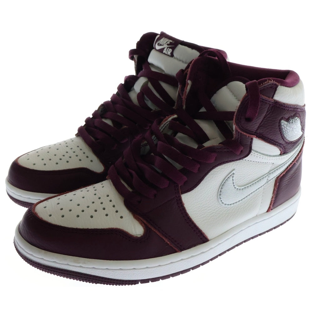 NIKE(ナイキ) AIR JORDAN 1 HIGH OG BORDEAUX エアジョーダン1 ハイカットスニーカー ボルドー レッド/ホワイト US7.5/25.5cm 555088-611